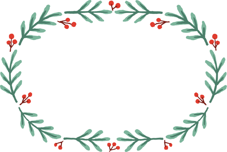 Bright Handdrawn Christmas Frame